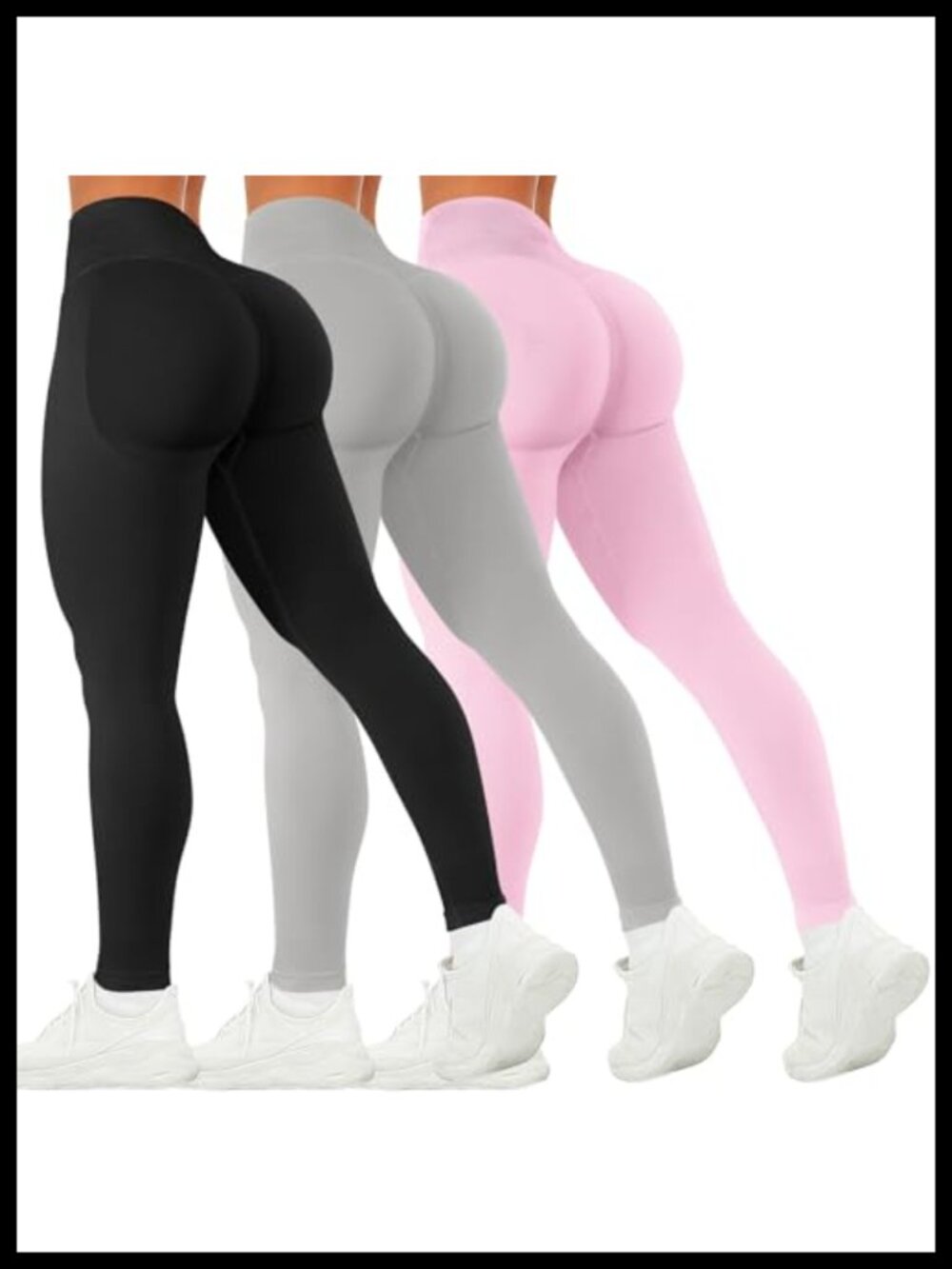 3 Pack Women Seamless Butt Lifting Leggings Nylon Elastane Gym Yoga Pants